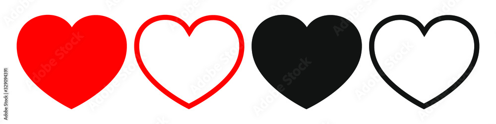 heart icon design element. Logo element illustration. Love symbol icon. Icon of the heart. One of a set of linear web icons. - obrazy, fototapety, plakaty 