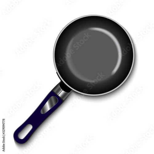 Empty frying pan top view