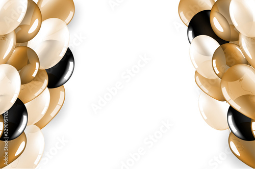 party banner with helium baloons