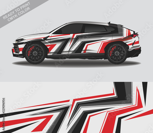 Car wrap decal design vector, custom livery race rally car vehicle sticker and tinting.