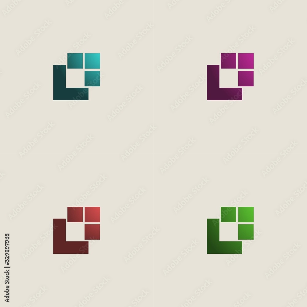 Fototapeta premium Rectangular Logo with Gradations of Color