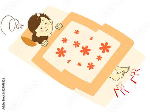 A woman sleeping on a futon