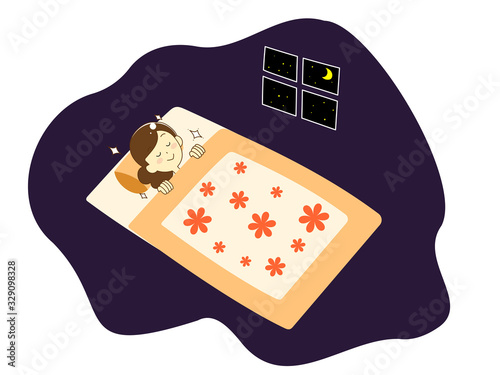 A woman sleeping on a futon