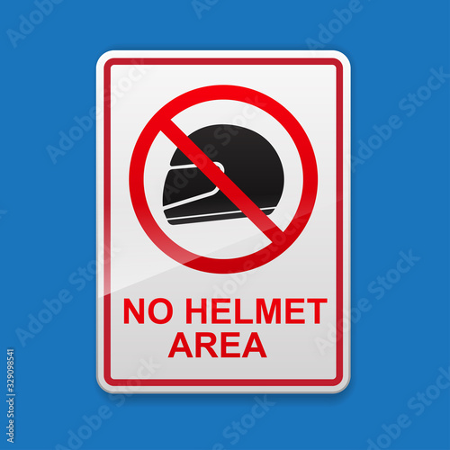 No helmet area sign vector illustration.