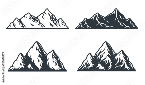mountain and rock on a dark and light background