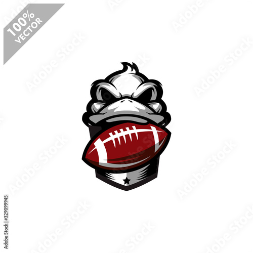 Football rugby Duck team logo design. Scalable and editable vector.
