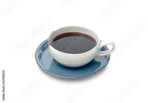 hot black coffee in contemporary coffee cup isolated on white background