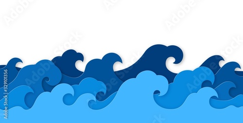Fotografie, Obraz Paper sea waves