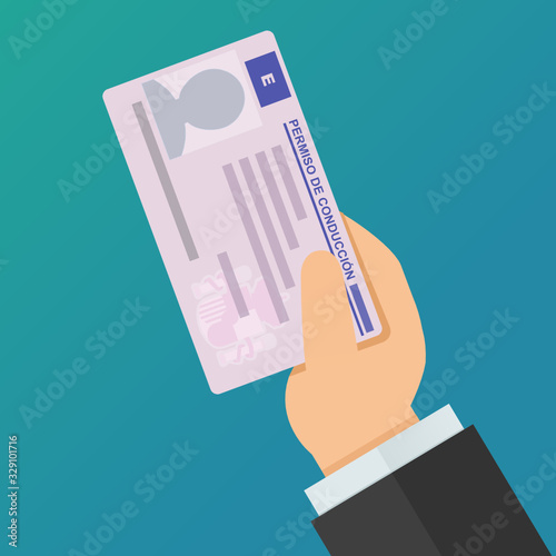 Permiso de Conducción España (diseño plano)