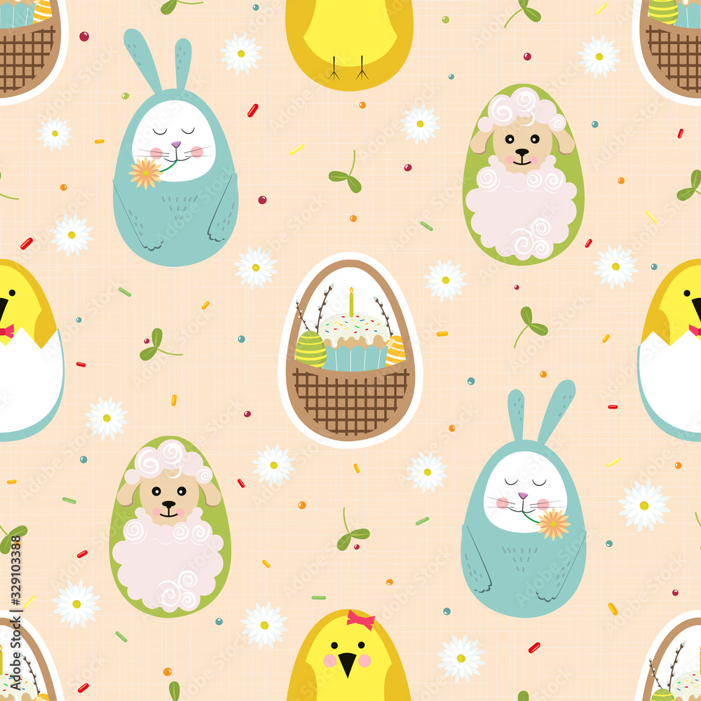 Stylized Easter eggs pattern Stylized Easter eggs pattern