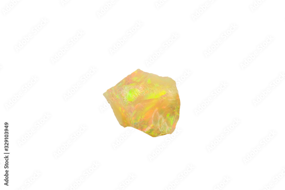 Opal, raw stone cut out on white background Opal, raw stone cut out on white background