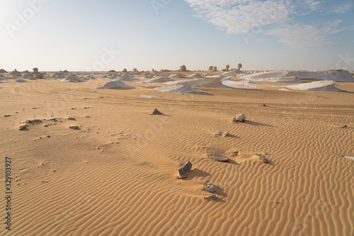 Beautiful landscape of White desert in Egypt in a morning, Egypt