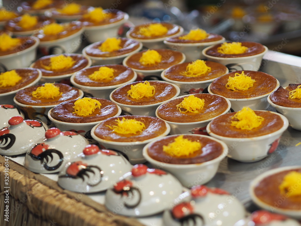 Thai custard food in restaurant Thai custard food in restaurant