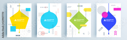 Modern abstract covers set, minimal covers design. Colorful geometric background, vector illustration.