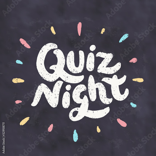 Quiz night. Chalkboard sign.