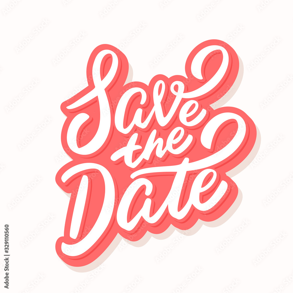 Save the date. Vector lettering.