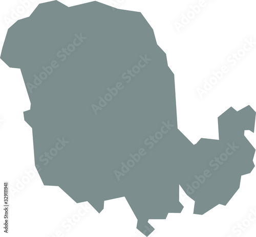 Gray Map of the Norwegian County of Vestfold og Telemark