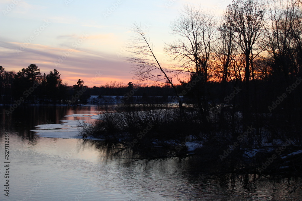 sunset on the river