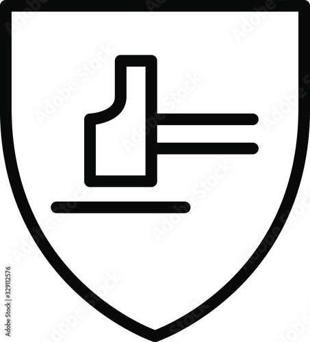 Hammer with shield icon ,vector illustration