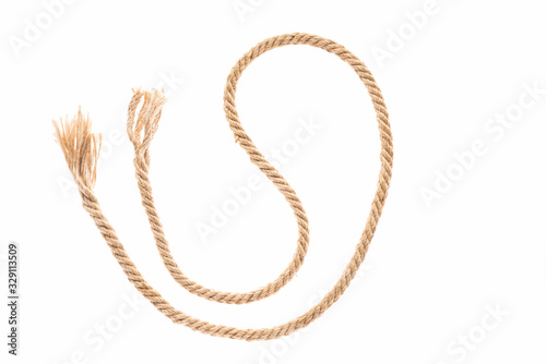 jute rope. Isolated on a white background.