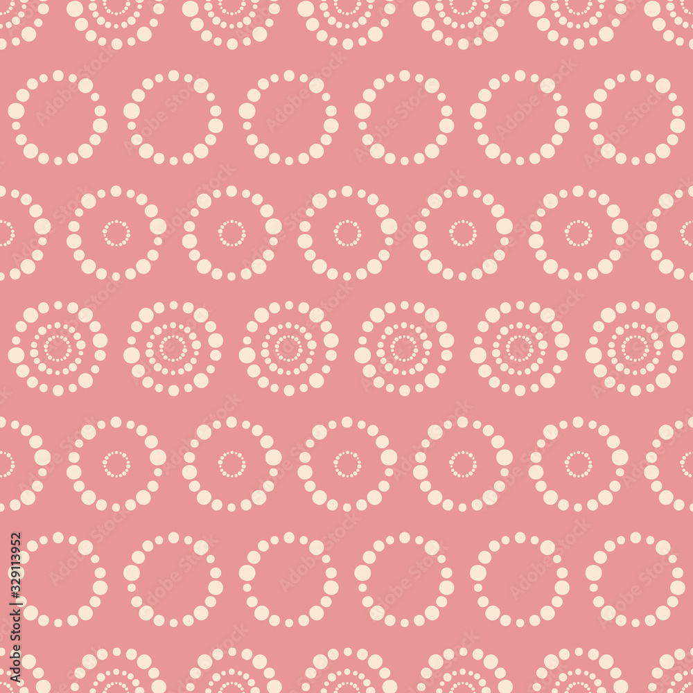 Vector dotted orange circles seamless pattern background