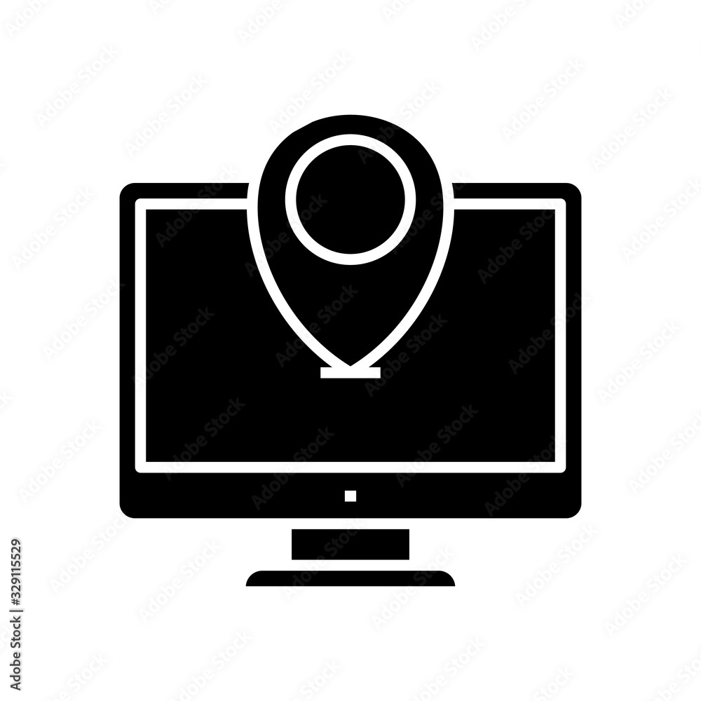 Web location black icon, concept illustration, vector flat symbol, glyph sign. Web location black icon, concept illustration, vector flat symbol, glyph sign.