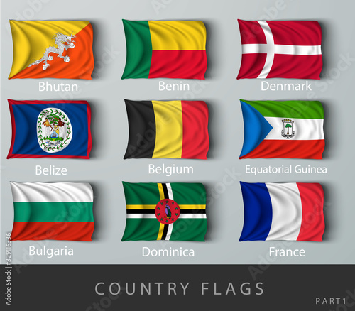 Riveted the country flag wrinkled with shadows