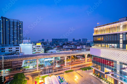 Bangkok night view in the business district at twilight