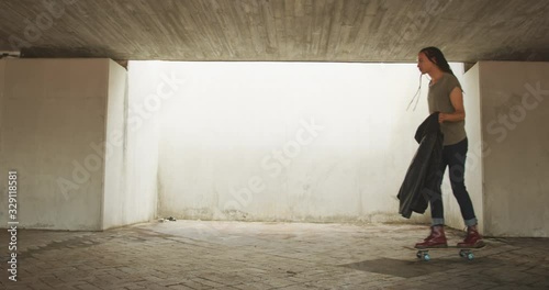 Wallpaper Mural Mixed race man skating Torontodigital.ca