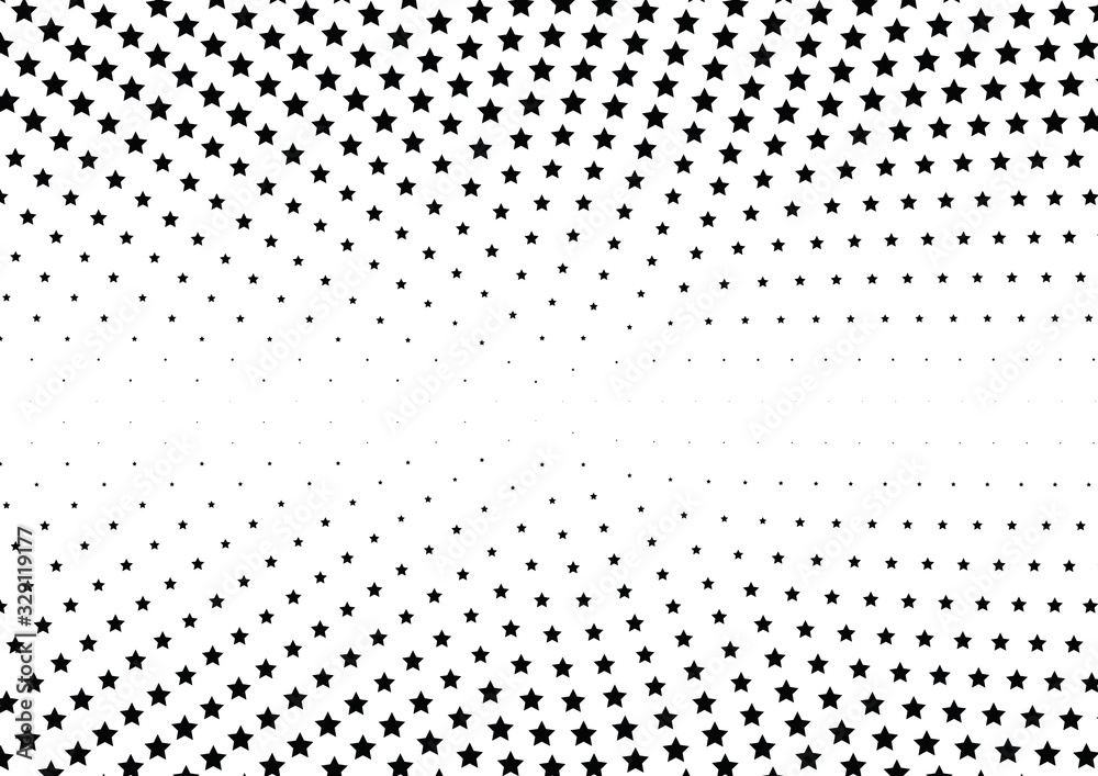 Abstract halftone dotted background. Monochrome pattern with stars. Vector modern futuristic texture for posters, sites, business cards, postcards, labels and stickers. Design mock-up layout. Abstract halftone dotted background. Monochrome pattern with stars. Vector modern futuristic texture for posters, sites, business cards, postcards, labels and stickers. Design mock-up layout.