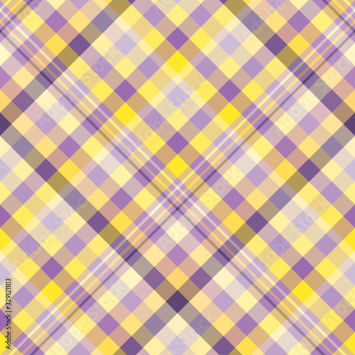Seamless pattern in awesome creative violet and yellow colors for plaid, fabric, textile, clothes, tablecloth and other things. Vector image. 2