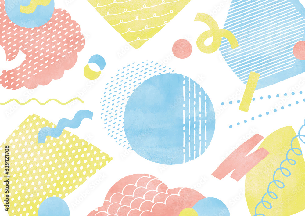 手書きのポップな幾何学模様水彩 Stock Vector Adobe Stock