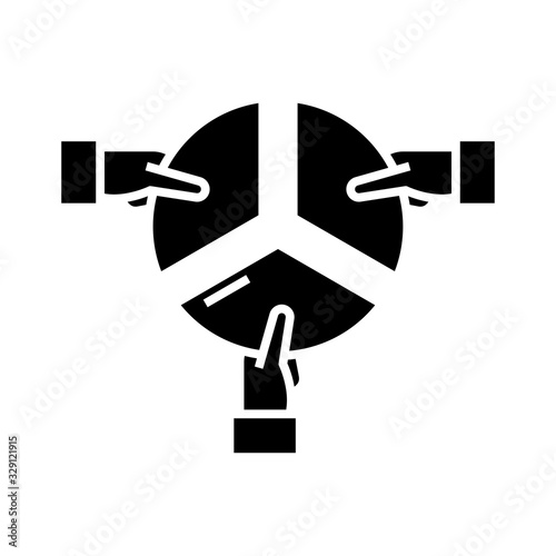 Work division line icon, concept sign, outline vector illustration, linear symbol.