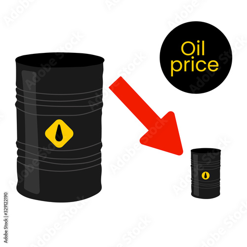 vector crude oil price financial chart. red arrow shows oil prices up and down trade trend. energy market flat background