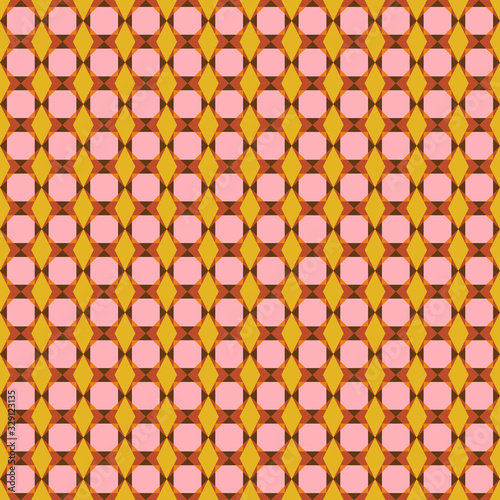 retro mod pink orange geometric seamless vector pattern