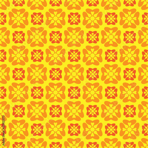 Bright yellow Wallpaper with flower pattern vector image