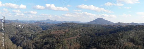 Aerial view of National Park Bohemian Switzerland, Hrensko