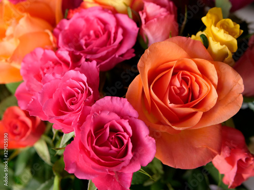 Pink Rosa Rose Flower Bunch