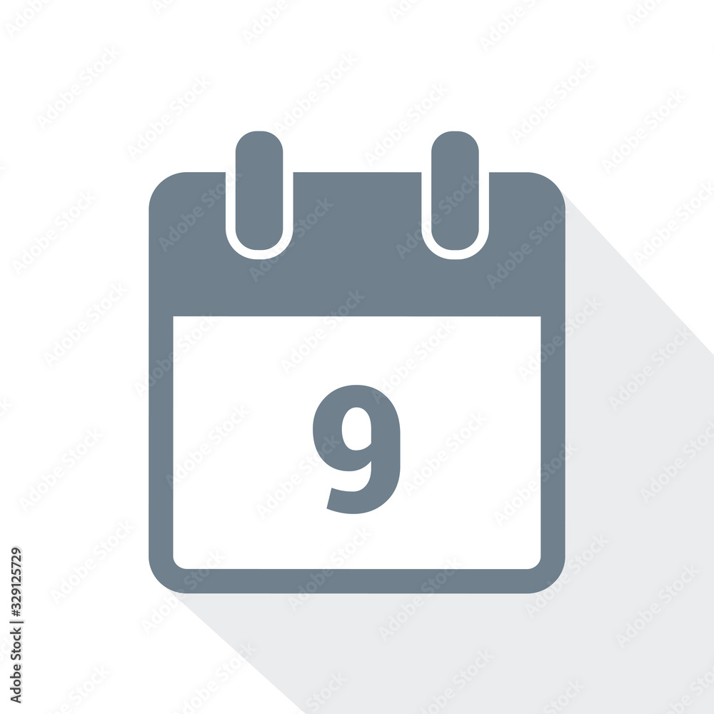 simple calendar icon 9 on white background vector illustration EPS10 simple calendar icon 9 on white background vector illustration EPS10