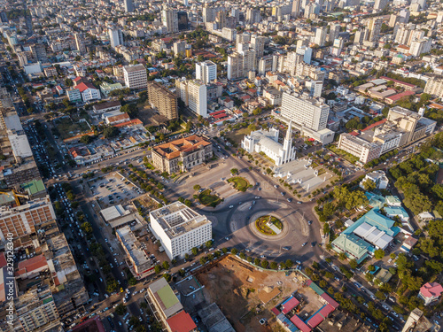 Aerial view of Independance Square in Maputo, Mozambique