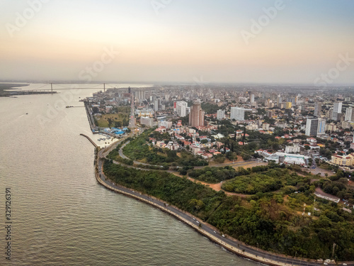 Aerial view of beautiful coast of Maputo  Costa do Sol  Mozambique