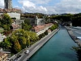 Bern, Switz., Cityscape with Aare River