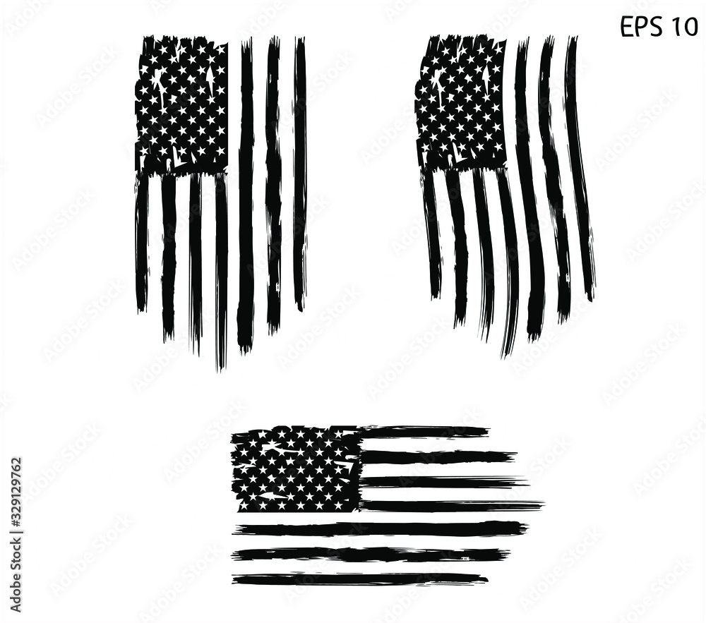 Distressed american flag, usa flag set , eps 10. Only commercial use Distressed american flag, usa flag set , eps 10. Only commercial use