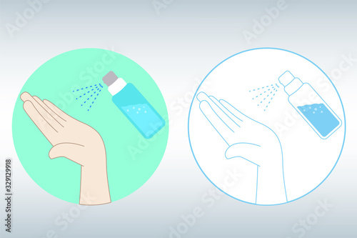 sanitizer hand clean icon with alcohol gel Corona virus disease prevention