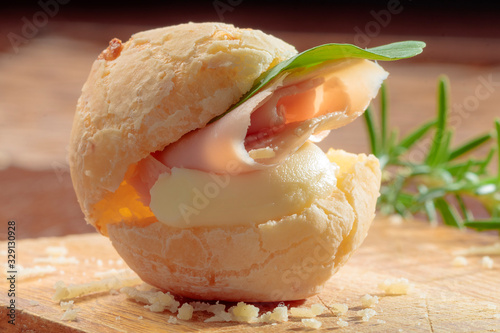 pão de queijo com recheio de peru e queijo da Serra da Canastra, Minas Gerais, Brasil photo