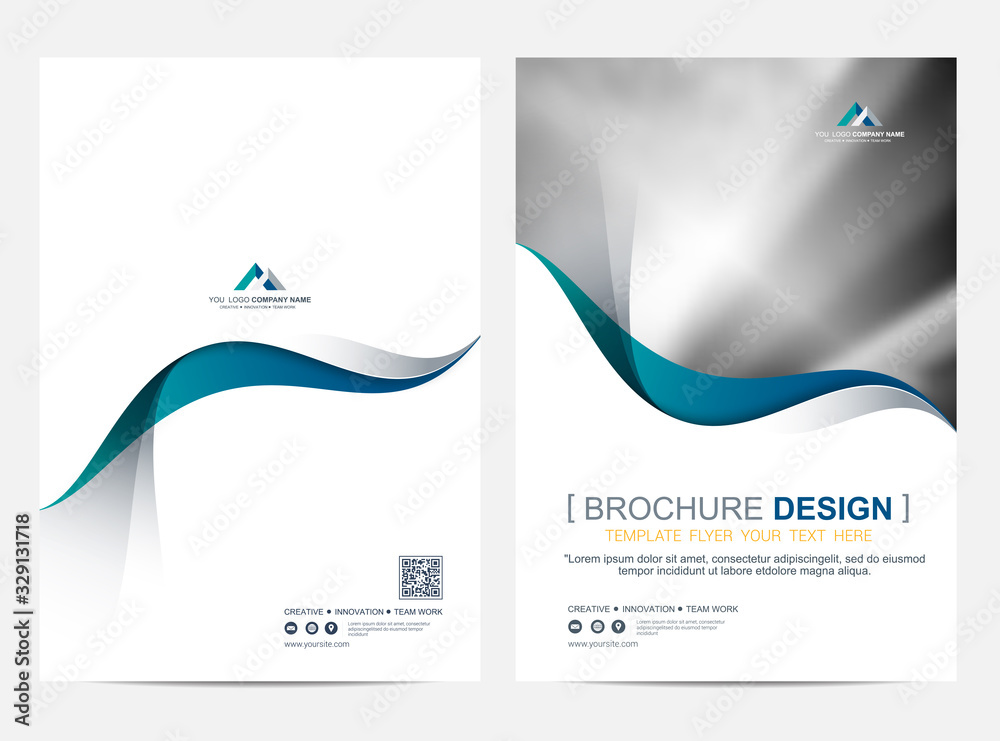 Brochure or flyer layout template, annual report cover design background