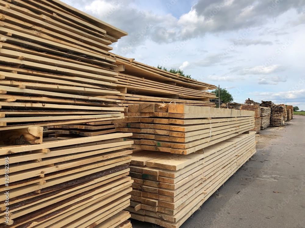 boards on a sawmill / background boards on a sawmill / background