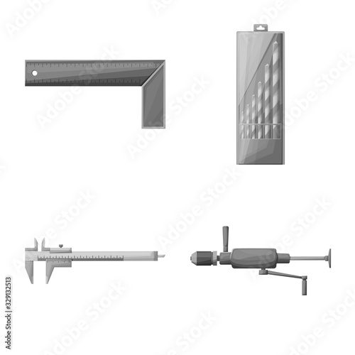 Vector design of renovation and household symbol. Set of renovation and handicraft stock symbol for web.