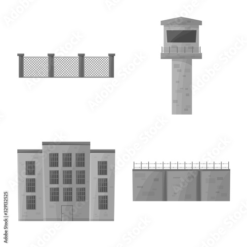 Vector design of crime and legal sign. Collection of crime and security vector icon for stock.