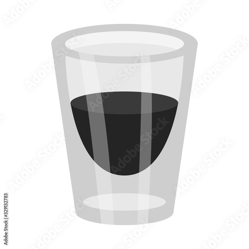 Vector illustration of coffee and glass symbol. Graphic of coffee and hot stock symbol for web.